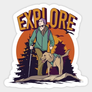 Explore | Hiker with Yellow Lab Sticker